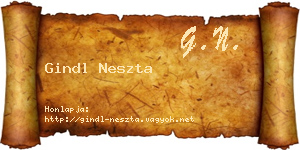Gindl Neszta névjegykártya
